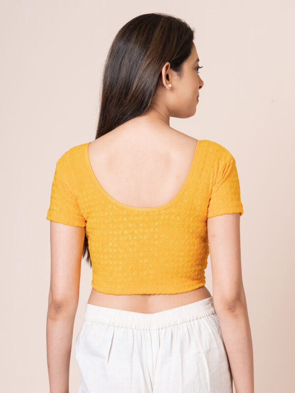 Women's Round Neck Braso Cotton Lycra Stretchable Half Sleeve Readymade Saree Blouse for Women - Image 5