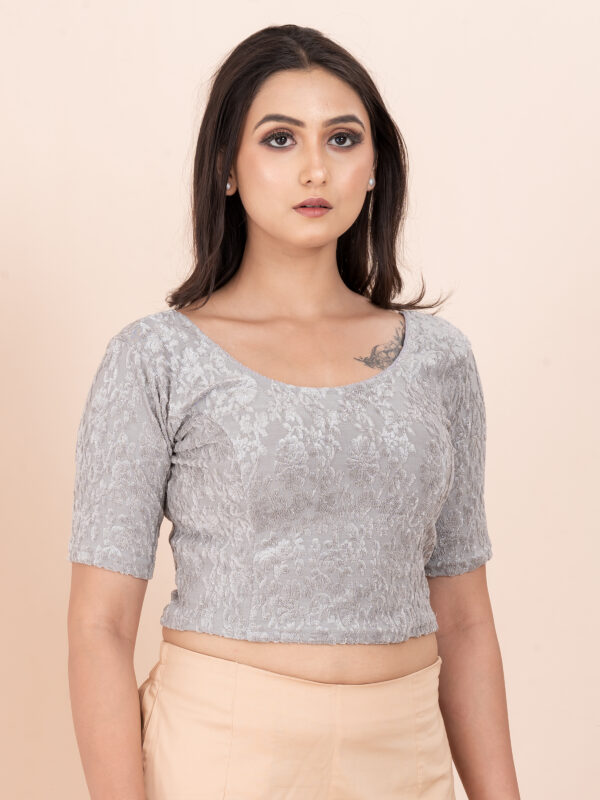 Women's Braso Cotton Half Sleeve Blouse for Women | Stylish Floral Pattern Solid Color Blouse for Women and Girl's - Image 3