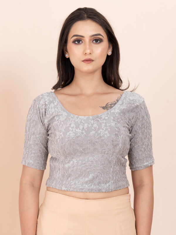 Women's Braso Cotton Half Sleeve Blouse for Women | Stylish Floral Pattern Solid Color Blouse for Women and Girl's - Image 2