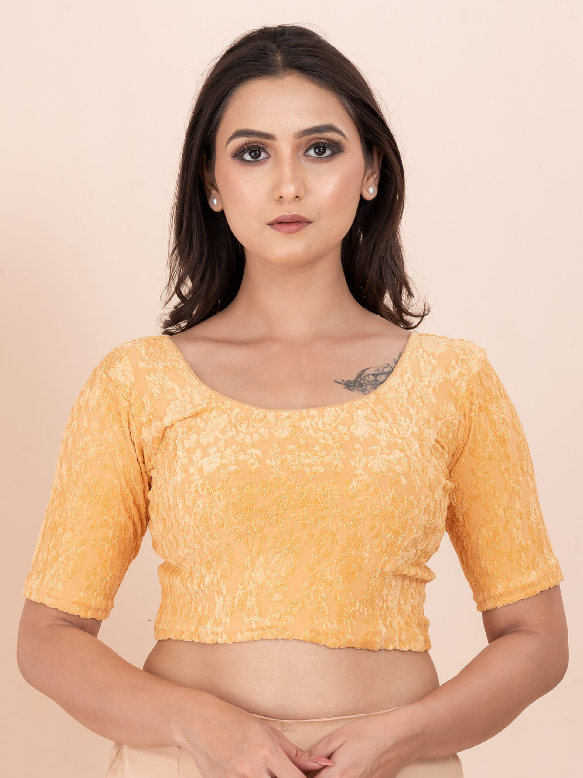 Women's Braso Cotton Half Sleeve Blouse for Women | Stylish Floral Pattern Solid Color Blouse for Women and Girl's