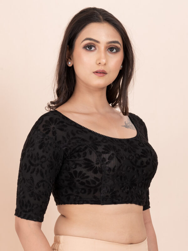 Women's Braso Cotton Half Sleeve Blouse for Women | Stylish Floral Pattern Solid Color Blouse for Women and Girl's - Image 3