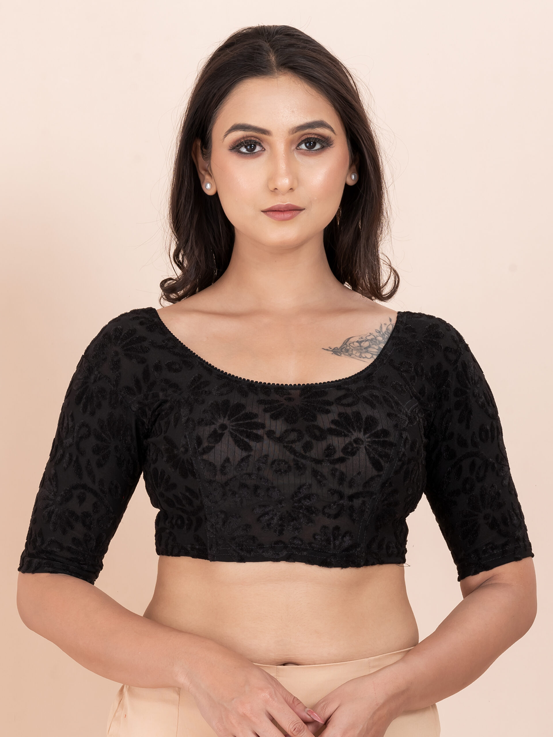 Women's Braso Cotton Half Sleeve Blouse for Women | Stylish Floral Pattern Solid Color Blouse for Women and Girl's
