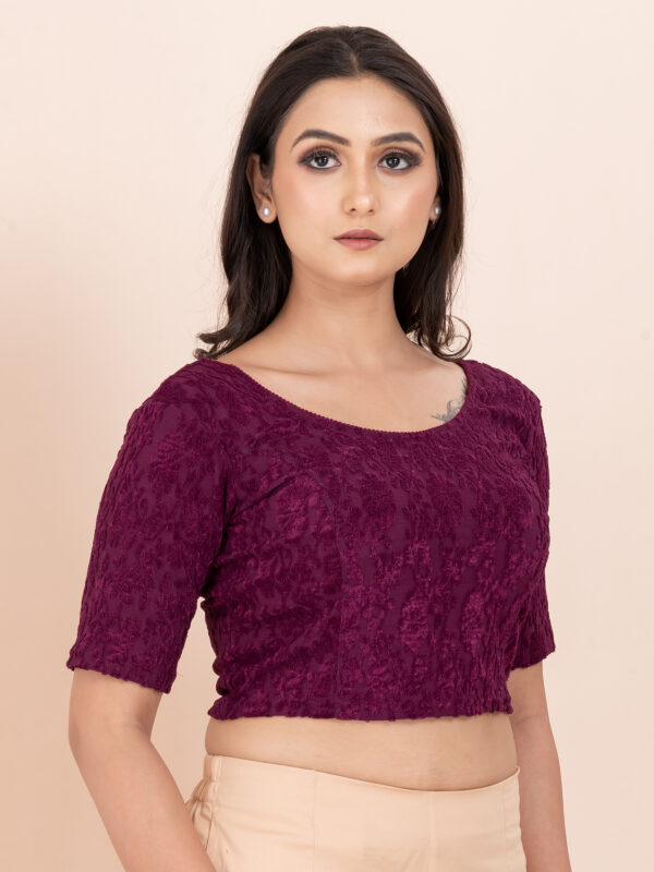 Women's Braso Cotton Half Sleeve Blouse for Women | Stylish Floral Pattern Solid Color Blouse for Women and Girl's - Image 3
