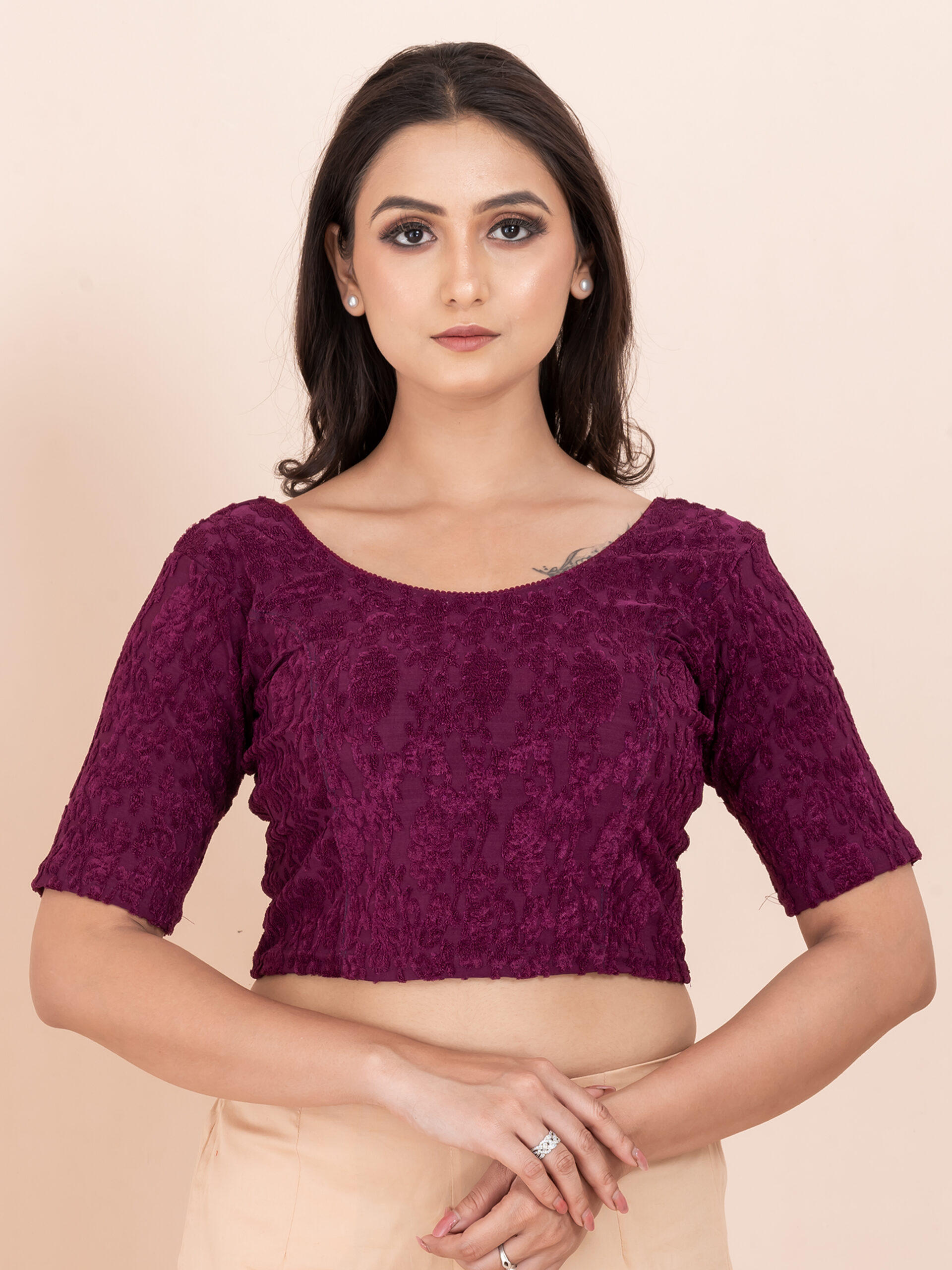 Women's Braso Cotton Half Sleeve Blouse for Women | Stylish Floral Pattern Solid Color Blouse for Women and Girl's