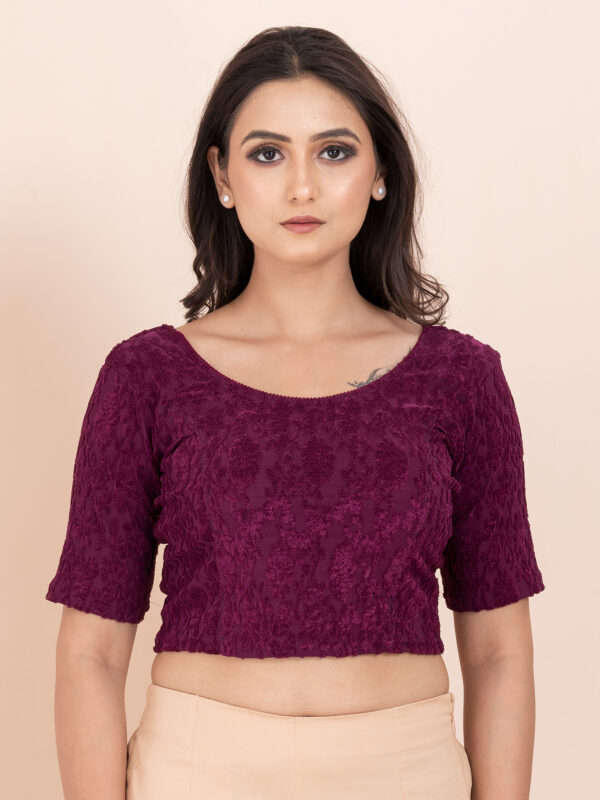 Women's Braso Cotton Half Sleeve Blouse for Women | Stylish Floral Pattern Solid Color Blouse for Women and Girl's - Image 2