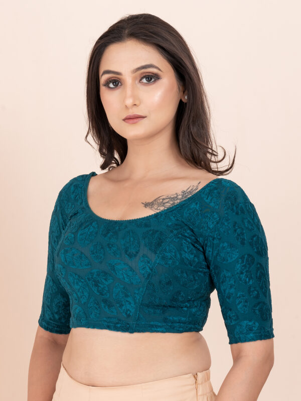 Women's Braso Cotton Half Sleeve Blouse for Women | Stylish Floral Pattern Solid Color Blouse for Women and Girl's - Image 4
