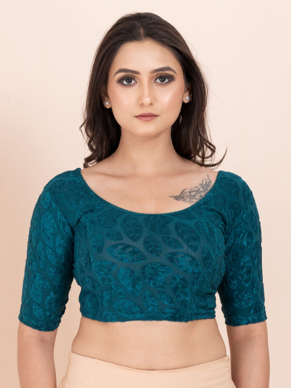 Women's Braso Cotton Half Sleeve Blouse for Women | Stylish Floral Pattern Solid Color Blouse for Women and Girl's - Image 2