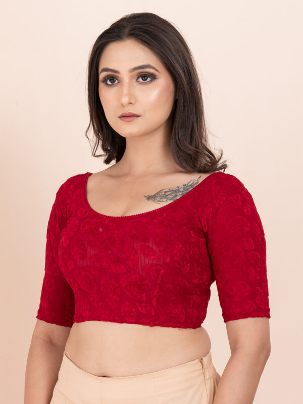 Women's Braso Cotton Half Sleeve Blouse for Women | Stylish Floral Pattern Solid Color Blouse for Women and Girl's - Image 4