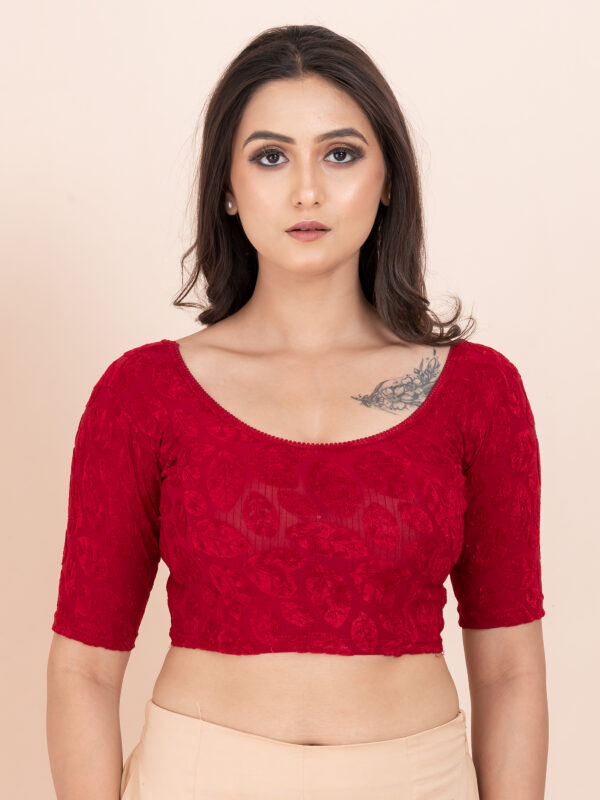 Women's Braso Cotton Half Sleeve Blouse for Women | Stylish Floral Pattern Solid Color Blouse for Women and Girl's - Image 2