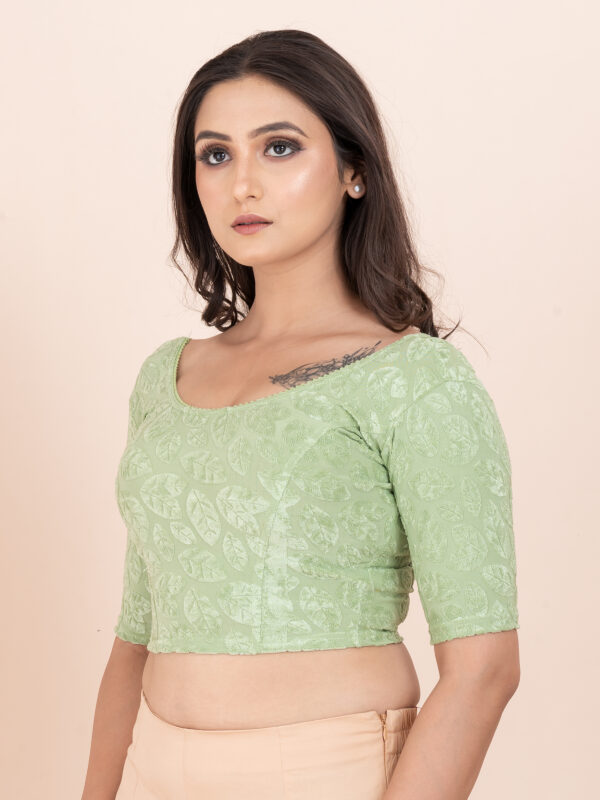 Women's Braso Cotton Half Sleeve Blouse for Women | Stylish Floral Pattern Solid Color Blouse for Women and Girl's - Image 3