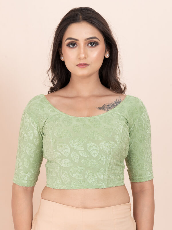 Women's Braso Cotton Half Sleeve Blouse for Women | Stylish Floral Pattern Solid Color Blouse for Women and Girl's - Image 2