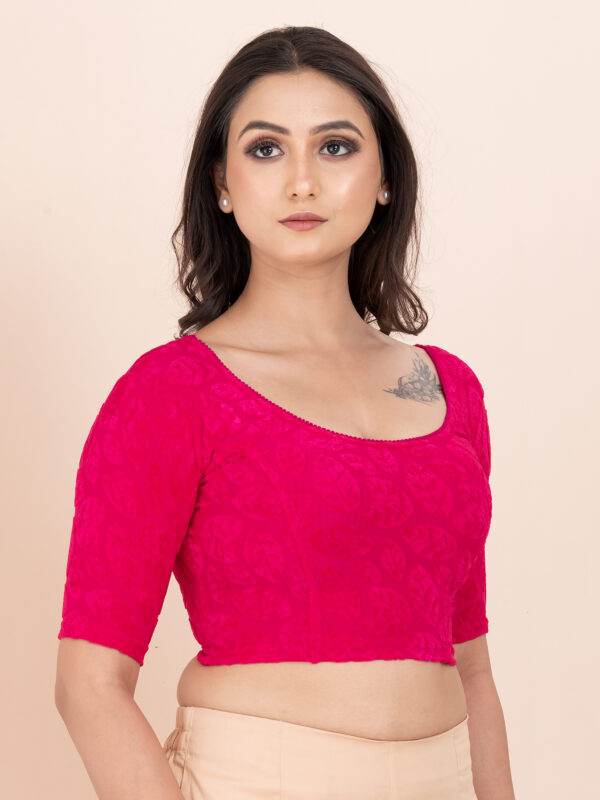 Women's Braso Cotton Half Sleeve Blouse for Women | Stylish Floral Pattern Solid Color Blouse for Women and Girl's - Image 4