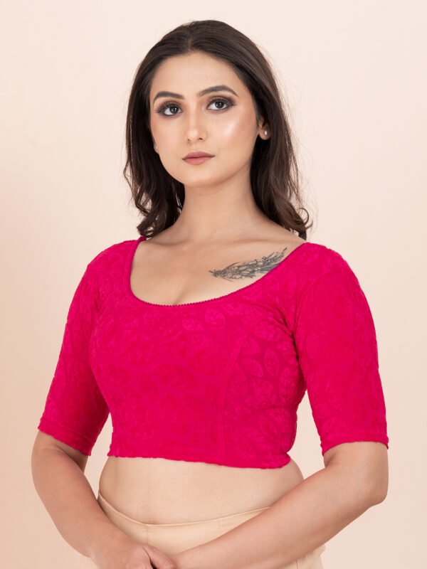 Women's Braso Cotton Half Sleeve Blouse for Women | Stylish Floral Pattern Solid Color Blouse for Women and Girl's - Image 3