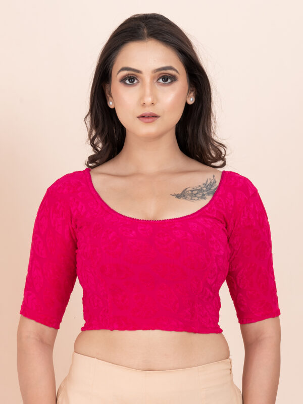 Women's Braso Cotton Half Sleeve Blouse for Women | Stylish Floral Pattern Solid Color Blouse for Women and Girl's - Image 2