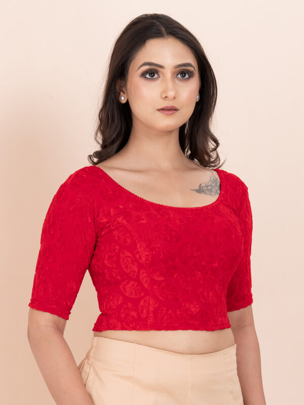 Women's Braso Cotton Half Sleeve Blouse for Women | Stylish Floral Pattern Solid Color Blouse for Women and Girl's - Image 4