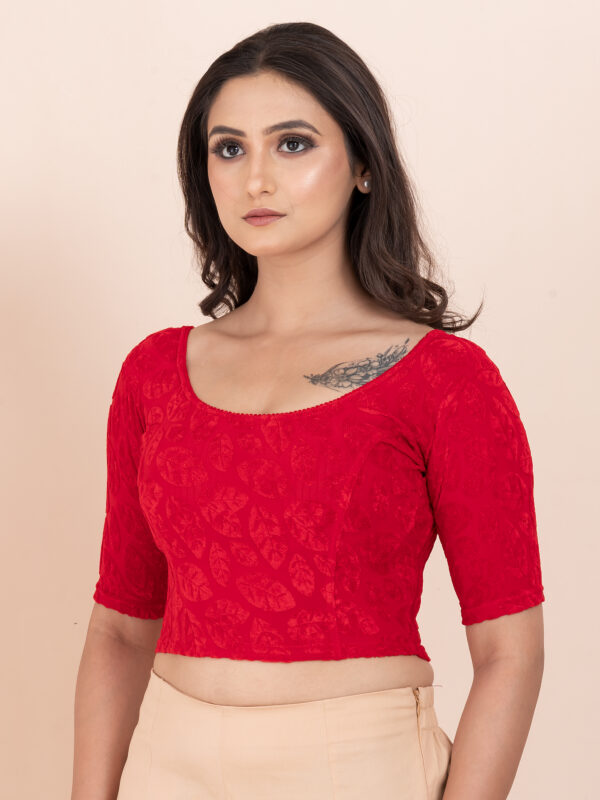 Women's Braso Cotton Half Sleeve Blouse for Women | Stylish Floral Pattern Solid Color Blouse for Women and Girl's - Image 2