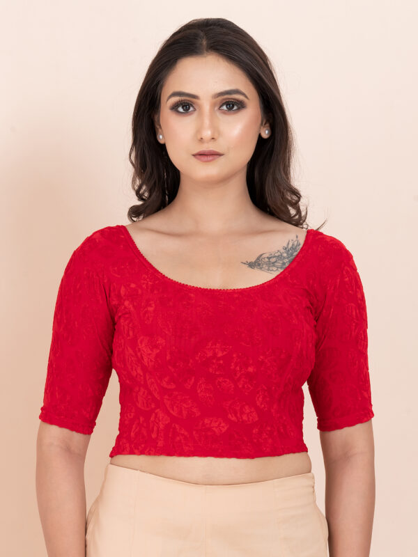Women's Braso Cotton Half Sleeve Blouse for Women | Stylish Floral Pattern Solid Color Blouse for Women and Girl's - Image 3